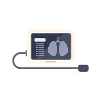 Medical device showing lungs x ray on screen vector
