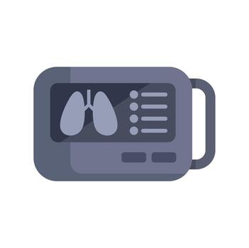 Spirometer device measuring lung capacity and functioning vector