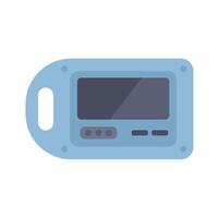 Portable medical device showing blank screen with buttons and handle for healthcare monitoring vector