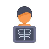 Patient undergoing a chest x ray examination, medical checkup concept vector