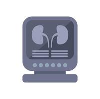 Medical ultrasound machine displaying kidneys on screen vector