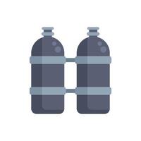 Two oxygen tanks connected and ready for diving vector