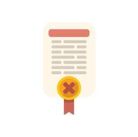 Official document with cross sign is showing rejected document vector