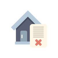 House loan application getting rejected with red cross mark vector