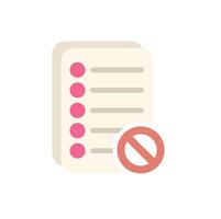 Document with forbidden sign is representing access denied concept vector
