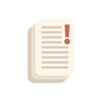 Stack of paper is showing an important information with an exclamation mark vector