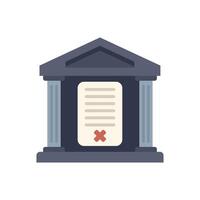 Bank building showing canceled contract on a white background vector