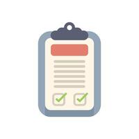 Clipboard showing completion with checkmarks on paper form vector