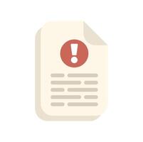 Important notice document with exclamation point showing warning vector