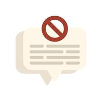 Speech bubble with forbidden symbol denoting censorship of free speech vector