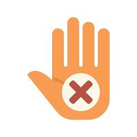 Hand showing red cross sign denying access vector