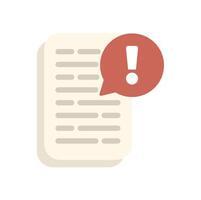 Exclamation point appearing from a document icon vector