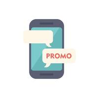 Smartphone showing promo message for digital marketing campaign vector