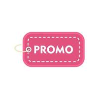 Pink promo tag announcing promotion with string vector