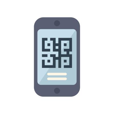 Smartphone showing qr code for scanning and accessing information