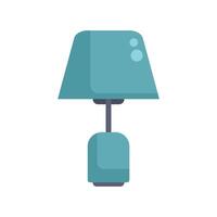 Minimalist blue table lamp illuminating empty room vector