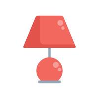 Red lamp standing on a table illuminating the room vector
