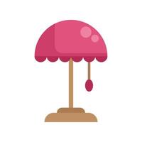 Pink umbrella shaped lamp standing on a stand vector