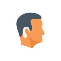 Man face looking side minimalist flat icon design vector