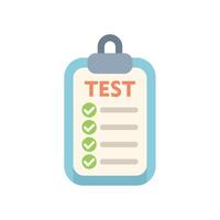 Clipboard showing test results with all answers checked as correct vector