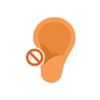 Ear with hearing problem showing forbidden sign vector