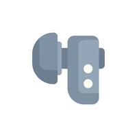 Wireless earbud showing control buttons for volume and playback vector