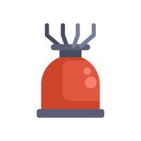 Camping stove with gas burner providing heat for cooking vector