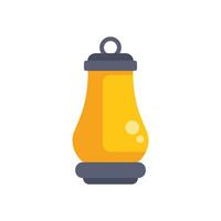 Yellow lantern shining with warm light flat icon vector