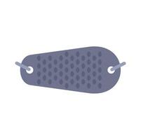 Empty metallic luggage tag with holes and rings is attached vector