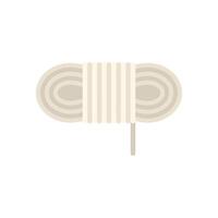 Hank of rope tied with twine hanging vertically on white background vector