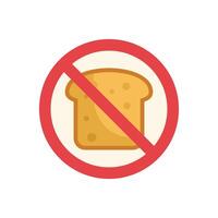 Gluten free diet concept showing loaf of bread with prohibition symbol vector