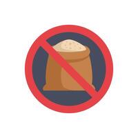 Red forbidden sign with sack of flour representing gluten free diet vector