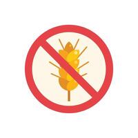 Gluten intolerance concept with wheat ear and red prohibition sign vector