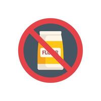 Red sign crossing out flour representing gluten free diet vector