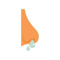 Human nose dripping mucus illustration representing sickness vector