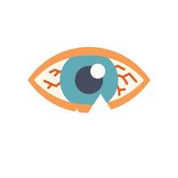 Bloodshot eye showing red veins and irritation vector