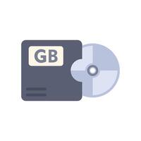 Software box with cd containing one gigabyte of data vector