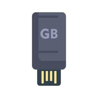 Small data storage device flash drive icon showing gb capacity vector