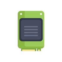 Green expansion card connecting to motherboard providing extra functionality vector