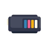Black ink cartridge showing ink levels icon vector
