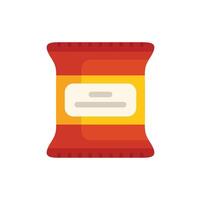 Red and yellow bag of chips, suggesting a tasty snack vector