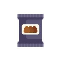 Purple foil package containing chocolate snacks with white background vector