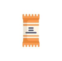 Orange flow pack packaging with label for snacks or candy bar vector