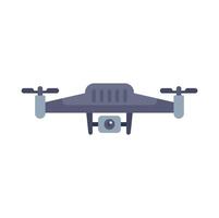 Modern grey drone flying with camera taking photos and videos vector