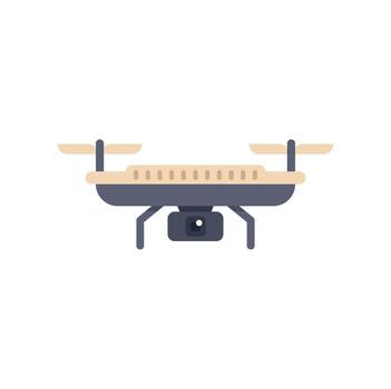 Modern camera drone hovering with camera pointed down vector