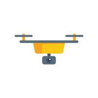Yellow drone capturing aerial footage with camera vector
