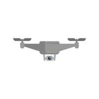 Modern grey drone with camera taking aerial footage vector