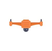 Modern orange drone flying front view isolated on white vector