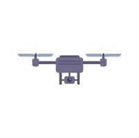 Modern drone flying with camera recording video vector