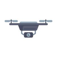 Modern drone quadcopter flying with camera recording video vector